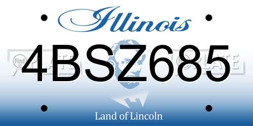 4BSZ685 Illinois License Plate
