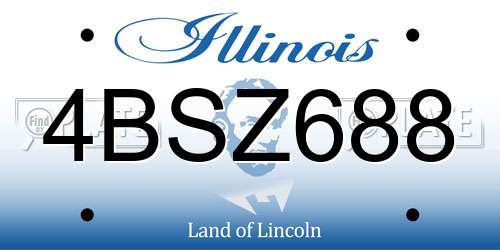 4BSZ688 Illinois License Plate