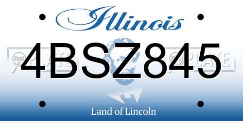 4BSZ845 Illinois License Plate