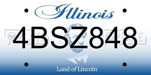 4BSZ848 Illinois License Plate