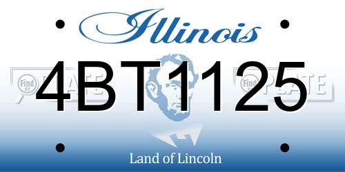 4BT1125 Illinois License Plate
