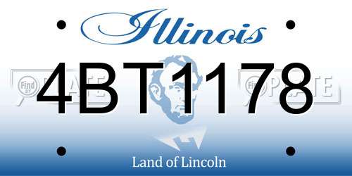 4BT1178 Illinois License Plate