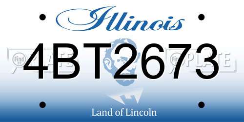 4BT2673 Illinois License Plate