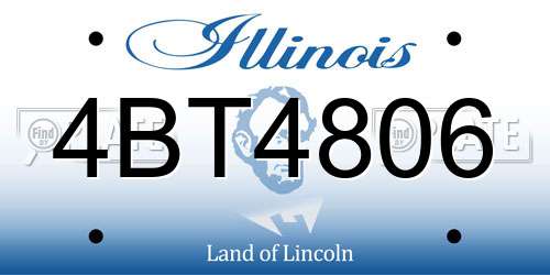 4BT4806 Illinois License Plate