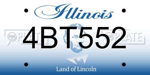 4BT552 Illinois License Plate