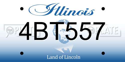 4BT557 Illinois License Plate