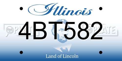 4BT582 Illinois License Plate