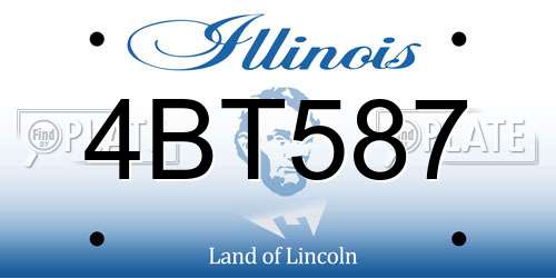 4BT587 Illinois License Plate