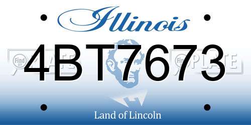 4BT7673 Illinois License Plate