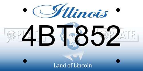 4BT852 Illinois License Plate