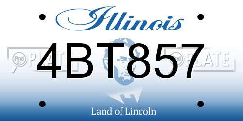 4BT857 Illinois License Plate