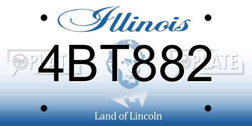 4BT882 Illinois License Plate