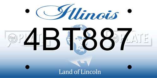 4BT887 Illinois License Plate