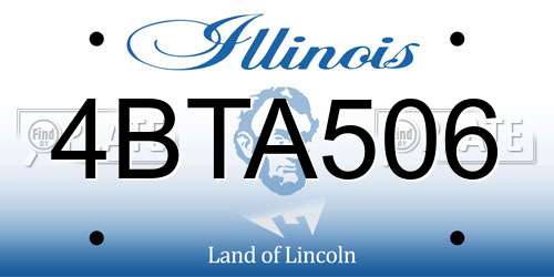 4BTA506 Illinois License Plate