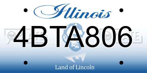 4BTA806 Illinois License Plate