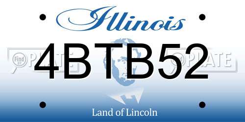 4BTB52 Illinois License Plate