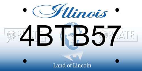 4BTB57 Illinois License Plate