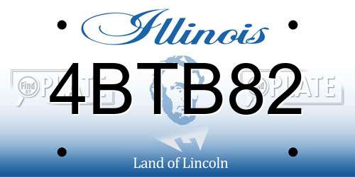 4BTB82 Illinois License Plate