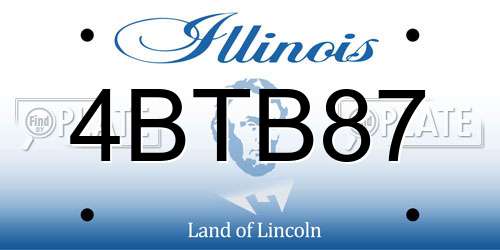 4BTB87 Illinois License Plate