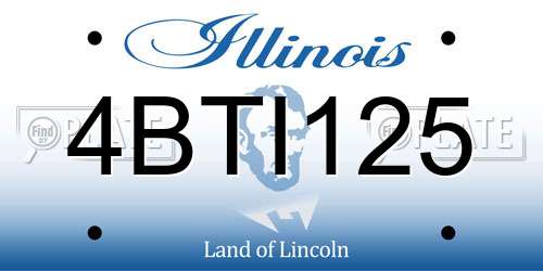 4BTI125 Illinois License Plate