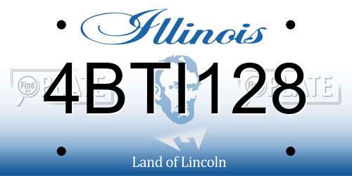 4BTI128 Illinois License Plate