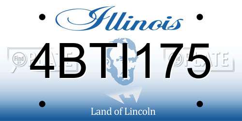 4BTI175 Illinois License Plate