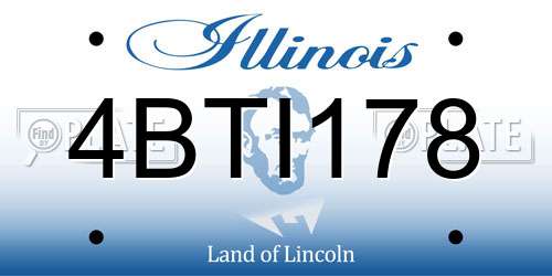 4BTI178 Illinois License Plate