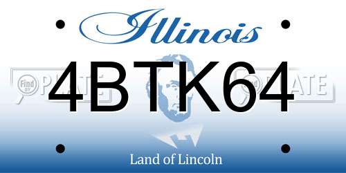 4BTK64 Illinois License Plate