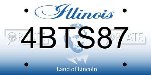 4BTS87 Illinois License Plate