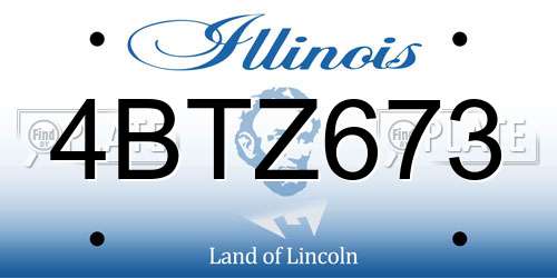 4BTZ673 Illinois License Plate
