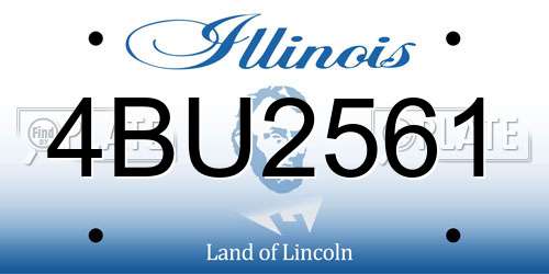 4BU2561 Illinois License Plate