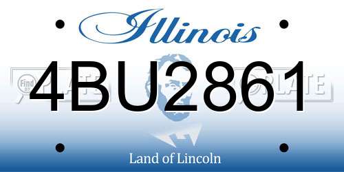 4BU2861 Illinois License Plate