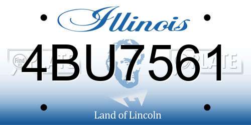 4BU7561 Illinois License Plate