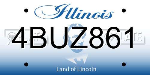 4BUZ861 Illinois License Plate