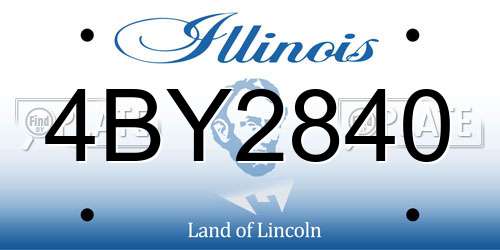 4BY2840 Illinois License Plate