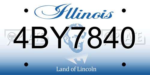 4BY7840 Illinois License Plate
