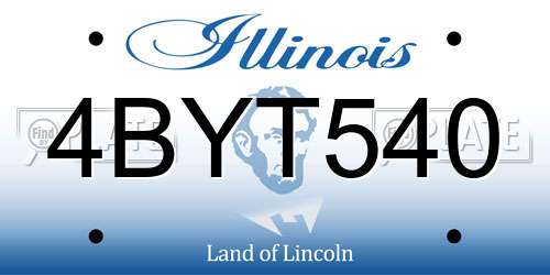 4BYT540 Illinois License Plate
