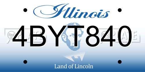 4BYT840 Illinois License Plate