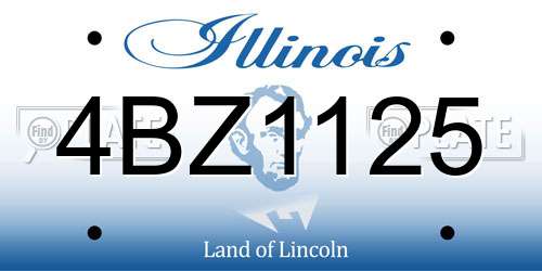 4BZ1125 Illinois License Plate