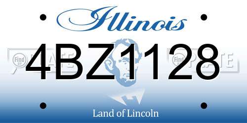 4BZ1128 Illinois License Plate