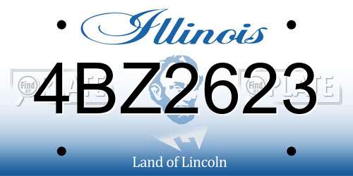 4BZ2623 Illinois License Plate