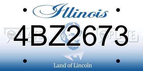 4BZ2673 Illinois License Plate