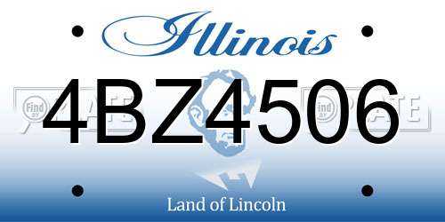 4BZ4506 Illinois License Plate