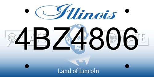 4BZ4806 Illinois License Plate