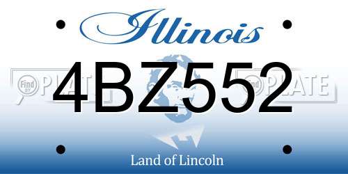 4BZ552 Illinois License Plate