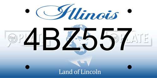4BZ557 Illinois License Plate