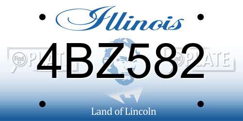 4BZ582 Illinois License Plate