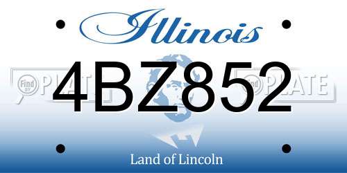 4BZ852 Illinois License Plate