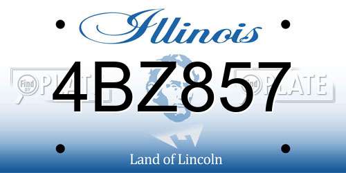 4BZ857 Illinois License Plate