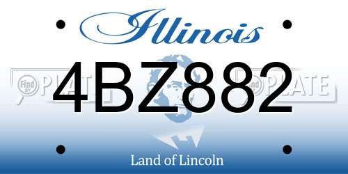 4BZ882 Illinois License Plate